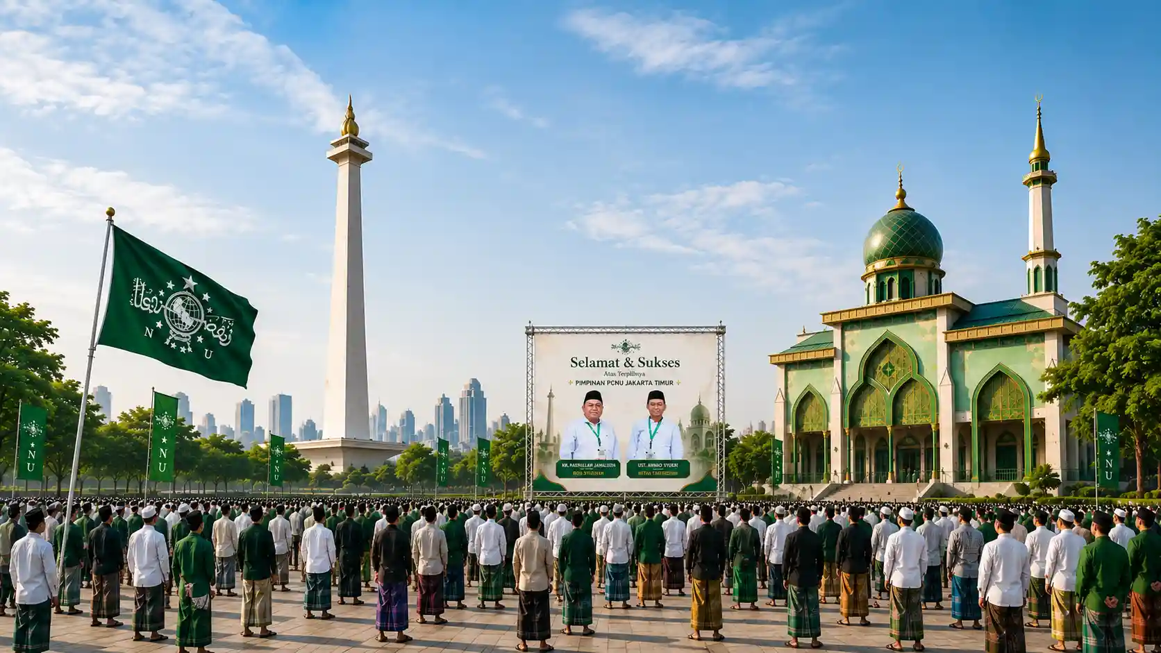 Kebersamaan pengurus dan warga PWNU Pengurus Wilayah Provinsi Jawa Timur